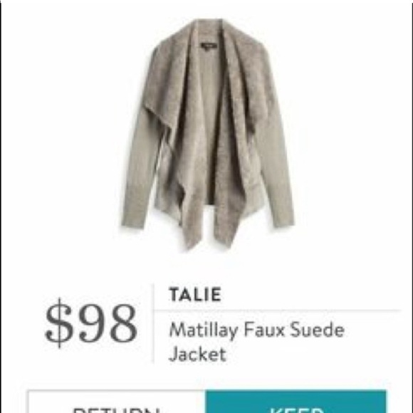 Stitch Fix Talie Matilay Faux Suede Open Cardigan Sweater Fuzzy Sherpa Jacket - Picture 4 of 8